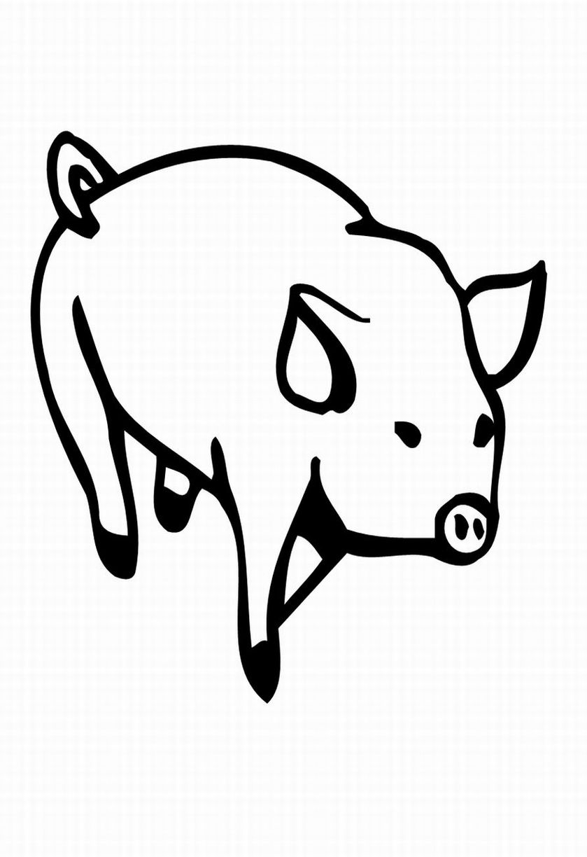 imagini de colorat porc purcel scroafa
